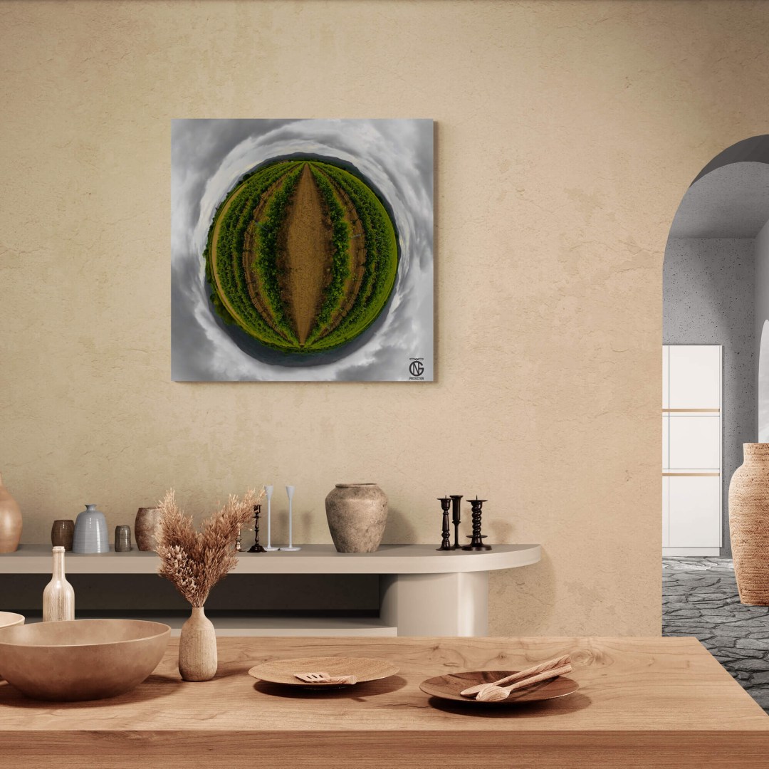 360° vineyard canvas in warm dining room — Anatoli, Serres