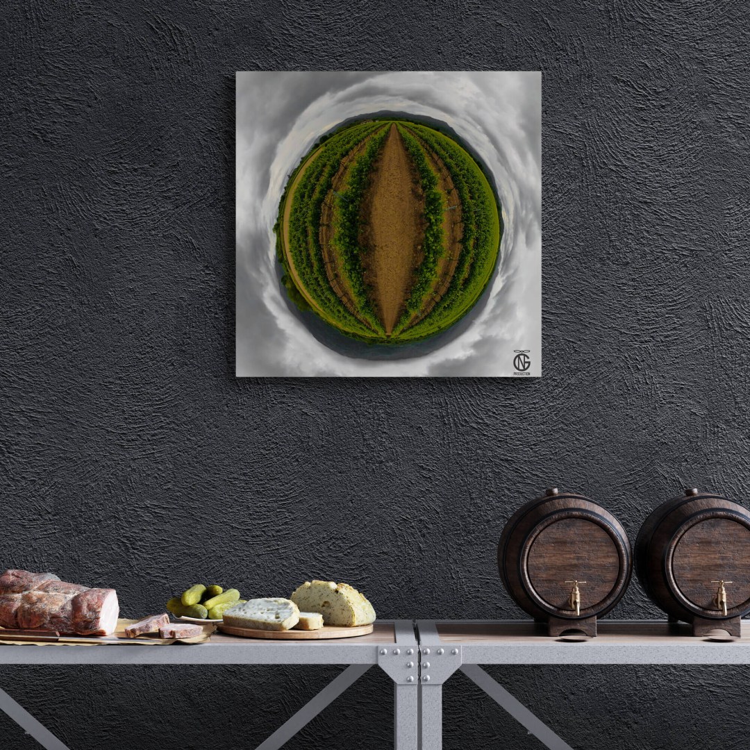 Tasting room with 360° vineyard canvas — Anatoli, Serres, Greece