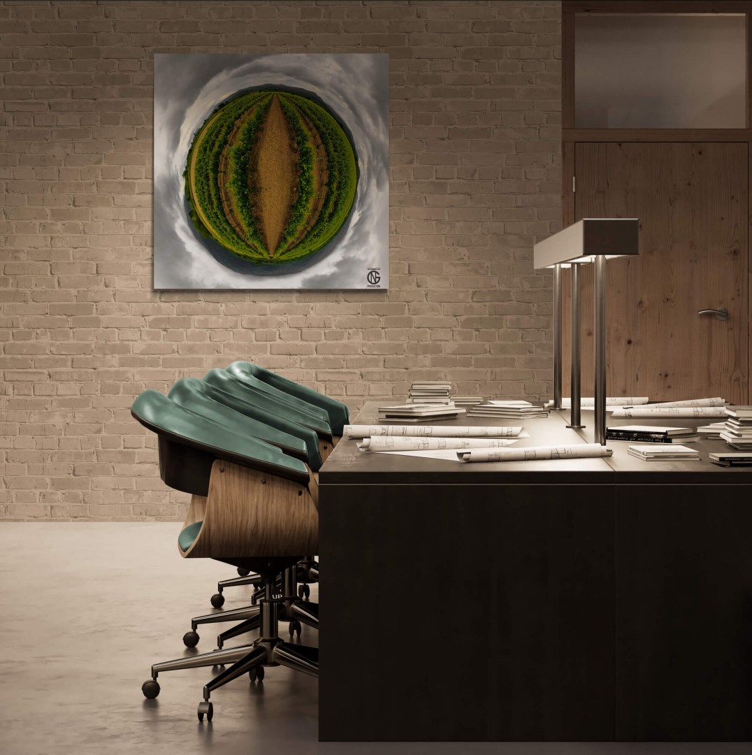 Office interior with 360° vineyard canvas — Anatoli, Serres